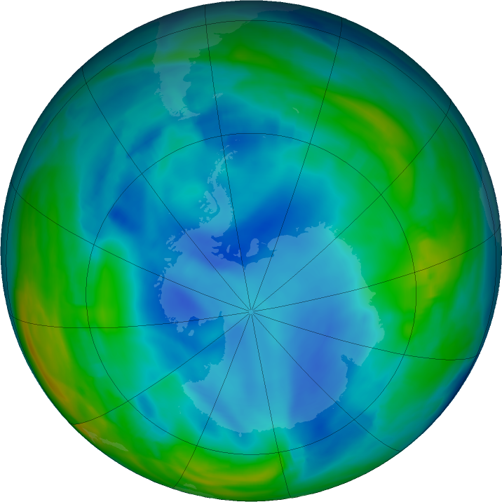 Antarctic ozone map for 17 June 2023
